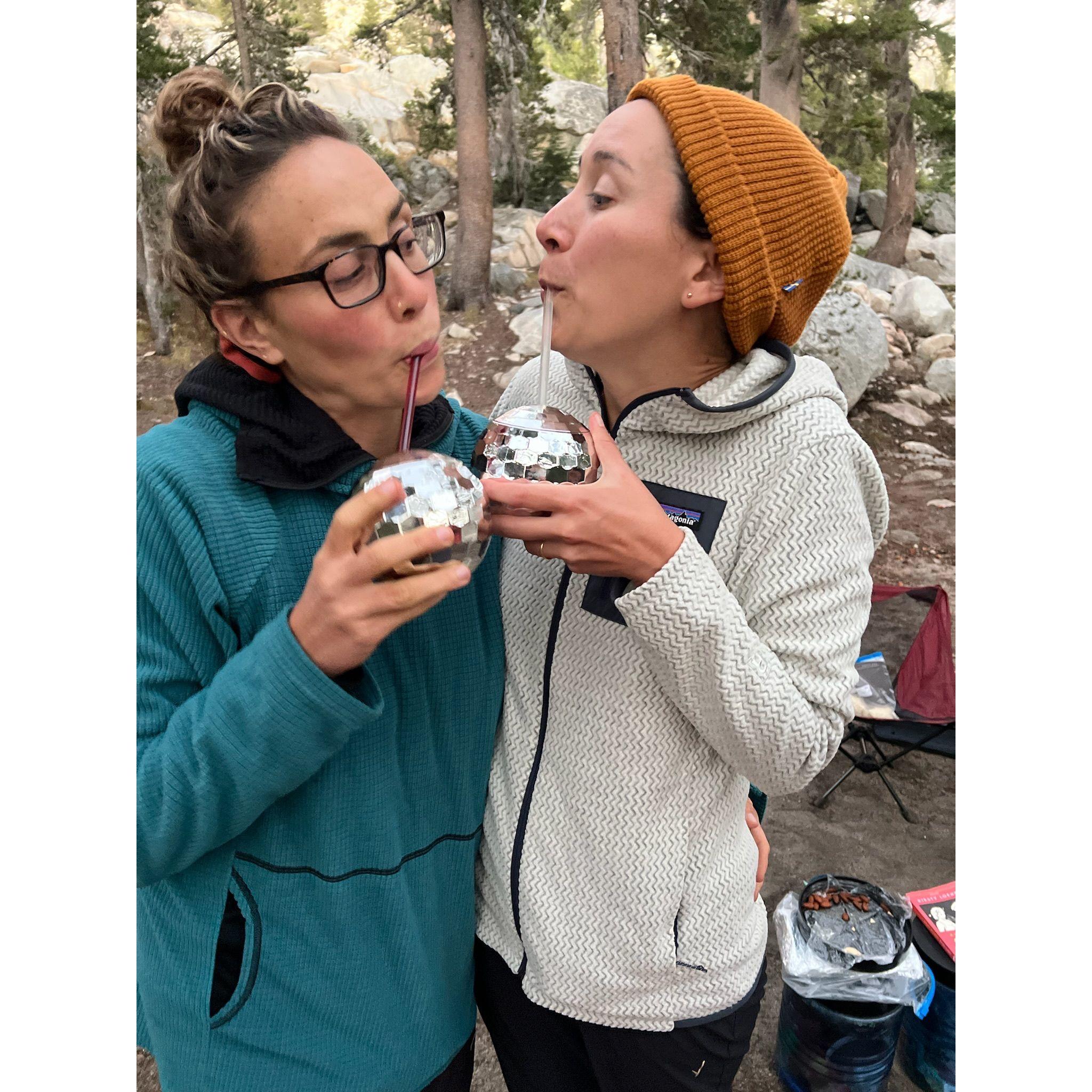 bachelorette backpacking trip! find yourself friends who will pack in disco wine cups