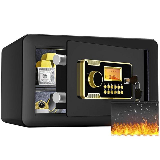 YITAHOME 1.5 Cu ft Fireproof Safe Box, Home Safe with Fireproof Safe Document Bag, Digital Keypad Lock Security Safes with Removable Shelf for Home Office Hotel - Protect Important Valuables