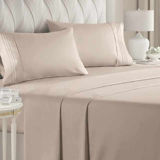 Queen Size Sheet Set - 4 Piece Set - Hotel Luxury Bed Sheets - Extra Soft - Deep Pockets - Easy Fit - Breathable & Cooling Sheets - Wrinkle Free - Comfy – Wheat Bed Sheets - Queen Sheets