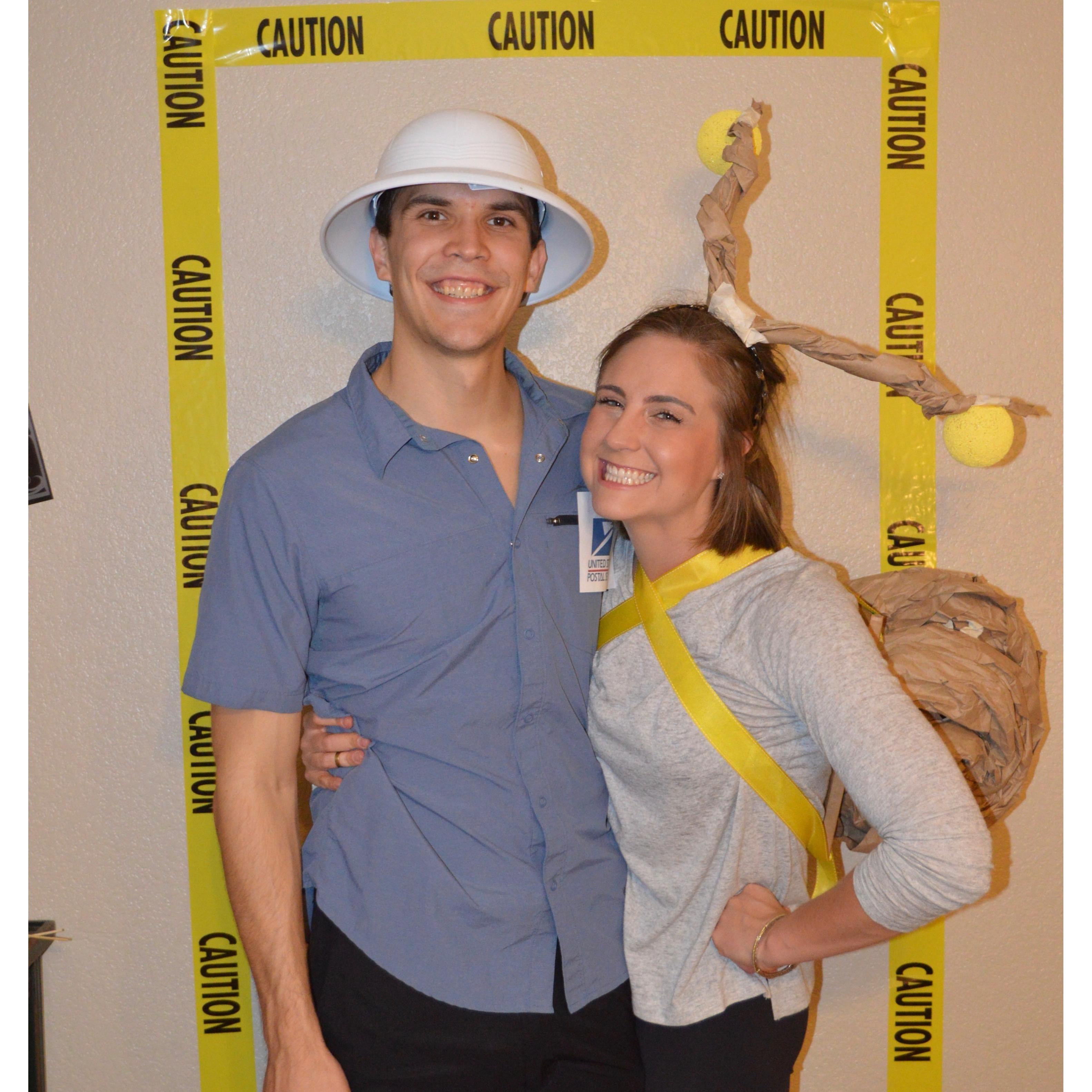 October 28, 2016: Joel and Madison hosted their first Halloween party together as a couple! Their "Snail Mail" costume was a huge hit!