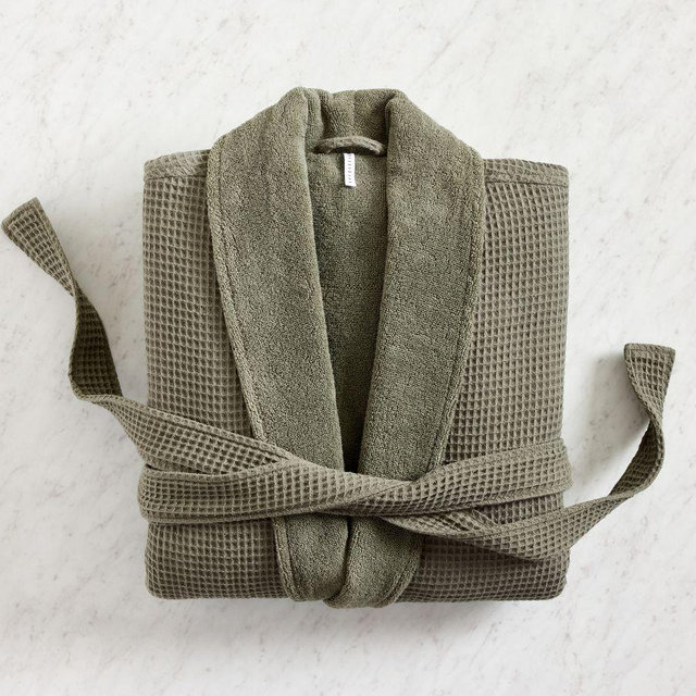 Waffle Weave Resort Robe, Loden, Small