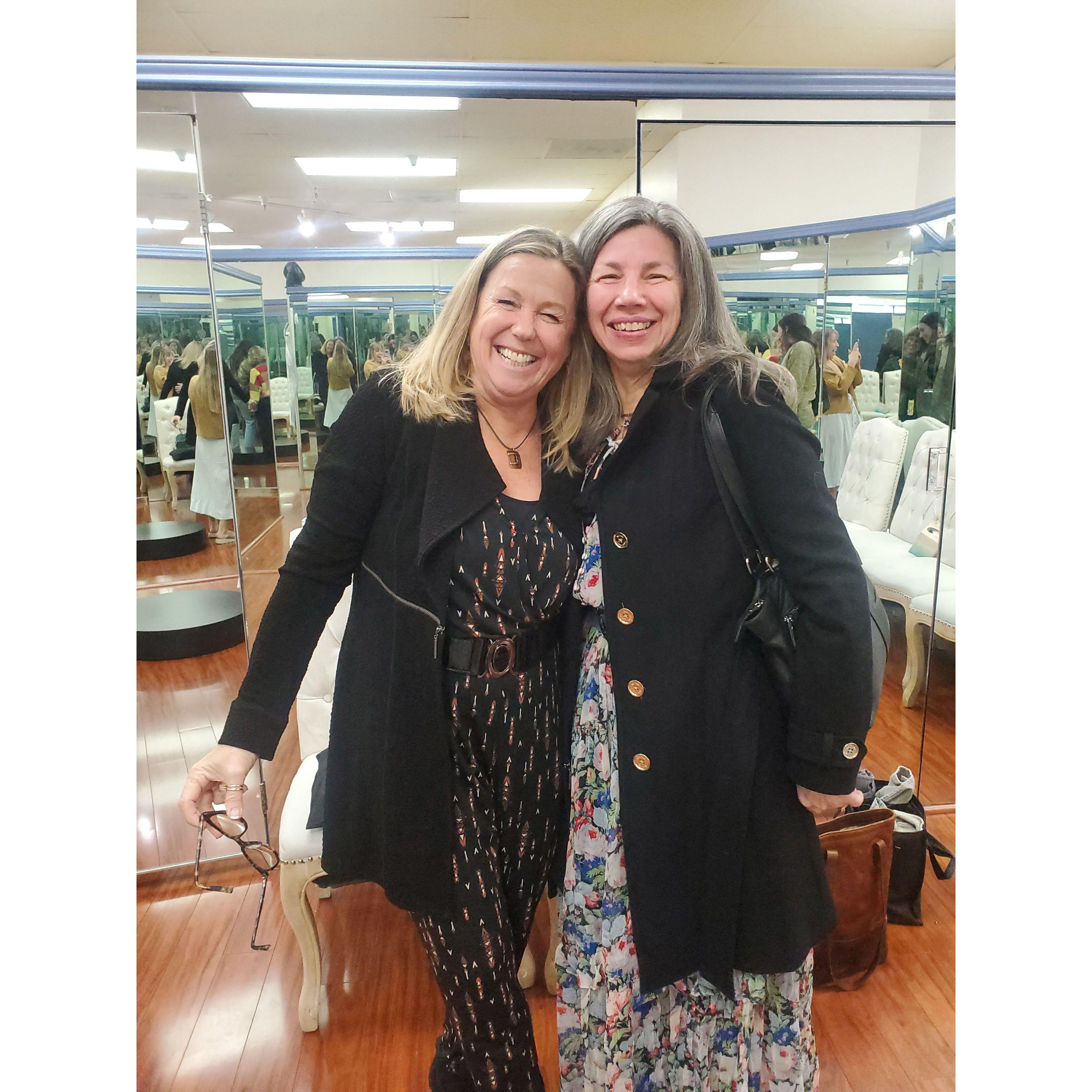 Our mama's are all smiles at Danielle's dress appointment.