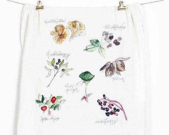 Foraged Foods Tea Towel