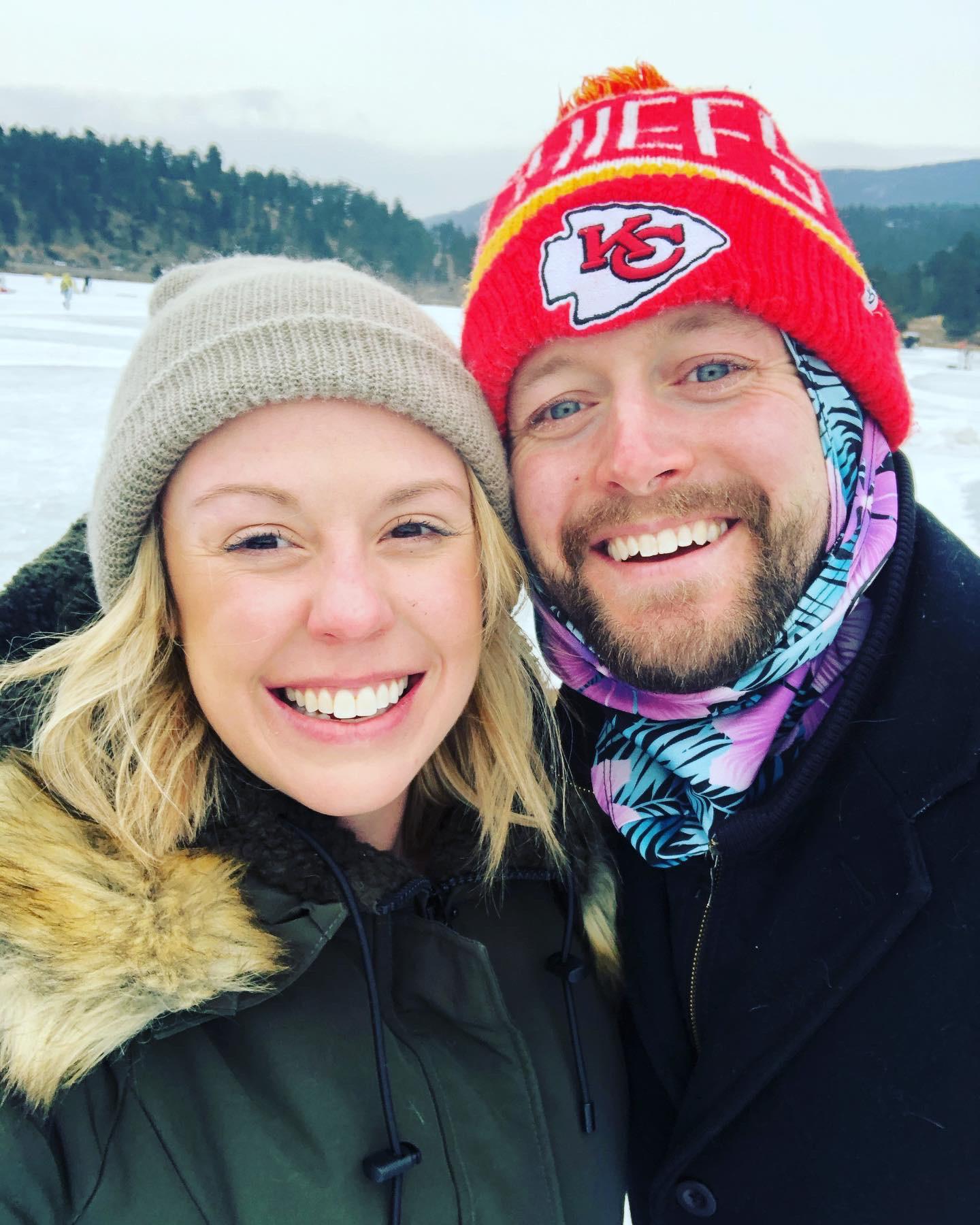 Valentine’s Day ice skating in Evergreen, CO