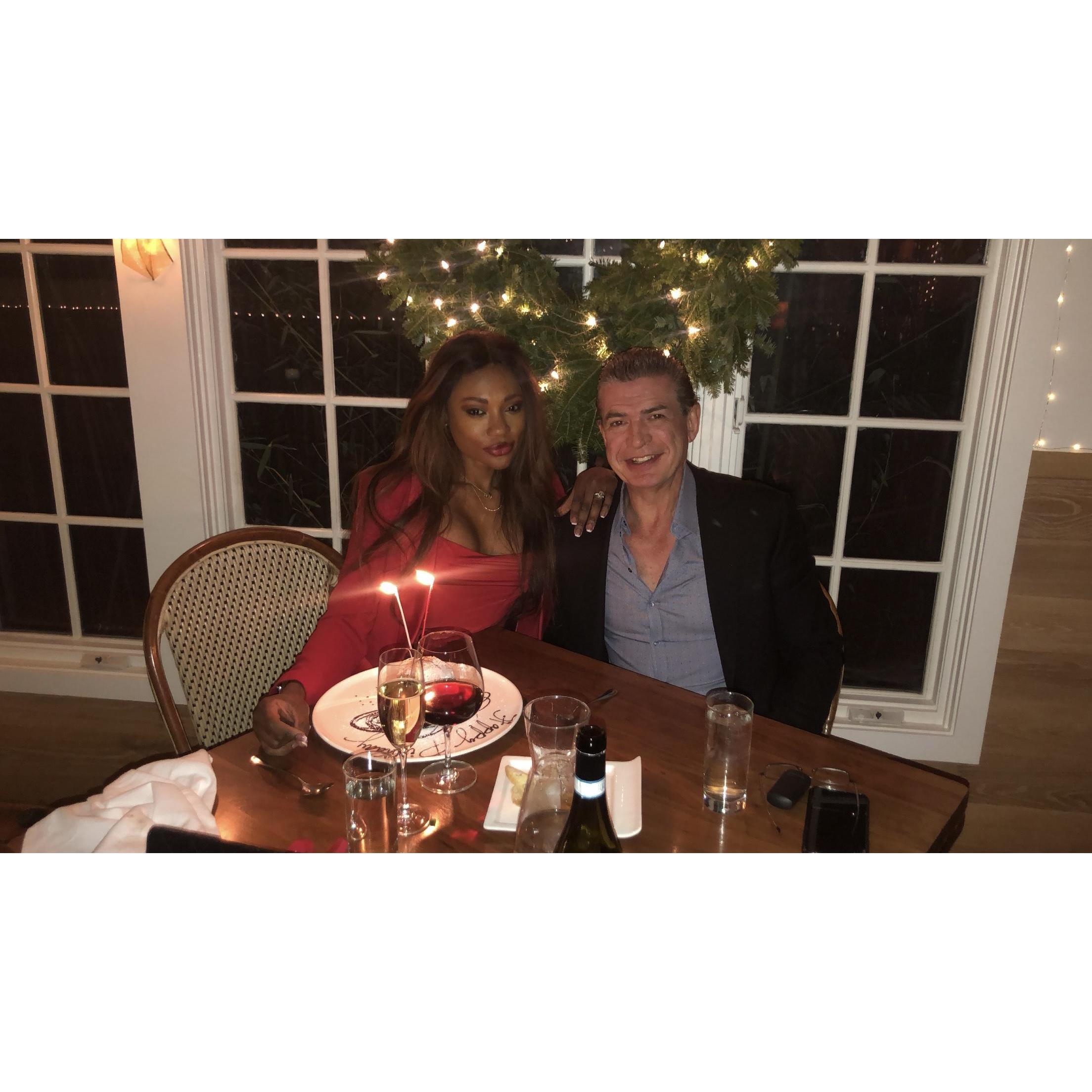 Our romantic date on my birthday on December 2, 2020. Same place he proposed.