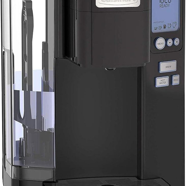 Cuisinart Coffee Maker, Single Serve 72-Ounce Reservoir Coffee Machine, Programmable Brewing & Hot Water Dispenser, Stainless Steel SS-10MBP1, Black