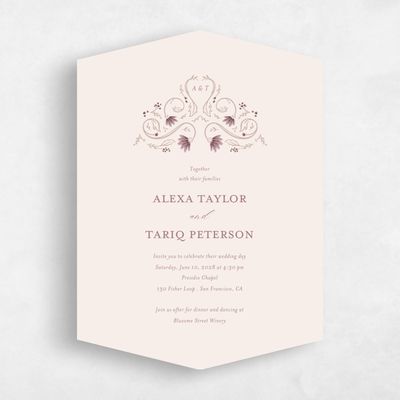 Beige Diamond Wedding Invitation - Sabriel Classic