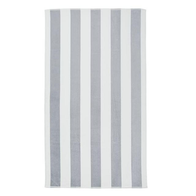 Classic Awning Striped Beach Towel, Gray