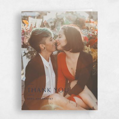 Grayed Navy, Blue Wedding Thank You - Monraz Photo