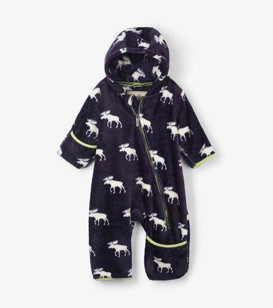 Moose Silhouettes Fuzzy Fleece Baby Bundler