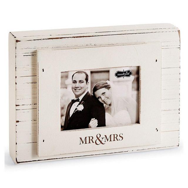 Mud Pie Wedding Collection Mr. & Mrs. 3 x 4 Block Frame