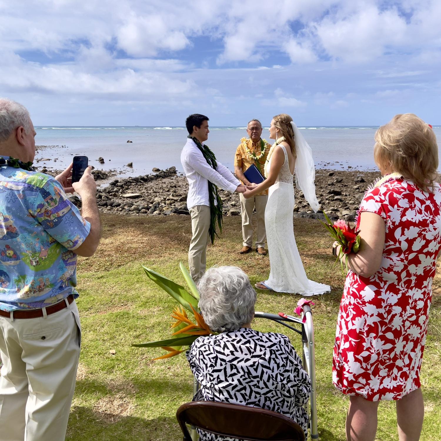 We had a tiny wedding ceremony on April 12 in Hawai'i