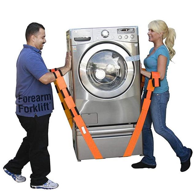 Forearm Forklift Lifting and Moving Straps for Furniture, Appliances, Mattresses or Heavy Objects up to 800 Pounds 2-Person, Orange, Model L74995CN, 2 Count