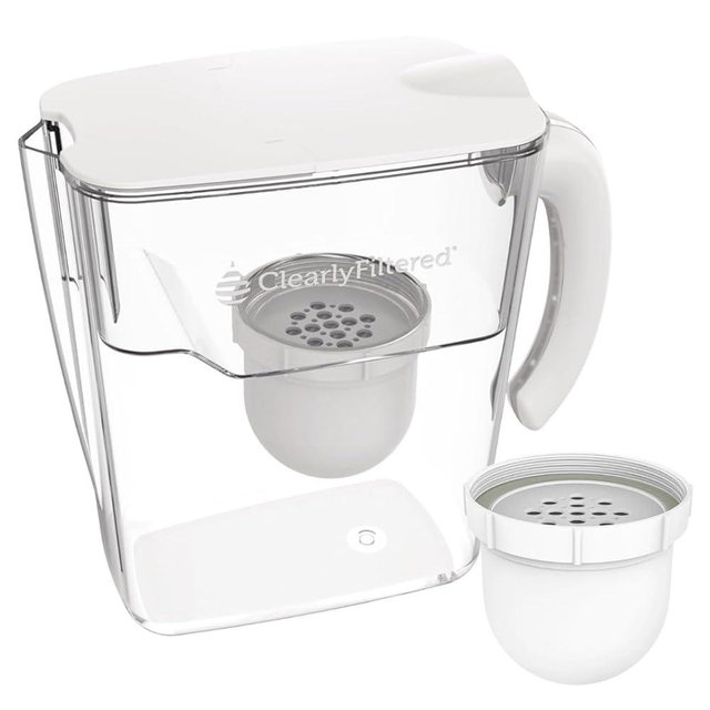 Clearly Filtered Water Pitcher with Filter + Additional Replacement Filter
