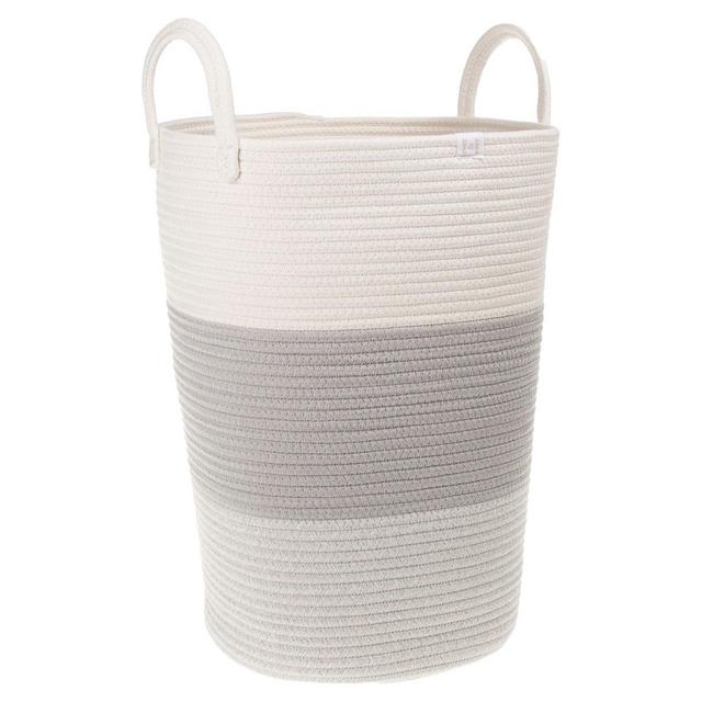 ever & ever™ Colorblock Rope Hamper in Grey/Coconut Milk