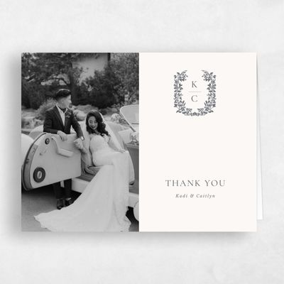 Beige Monogram Wedding Thank You - Mirra Frame