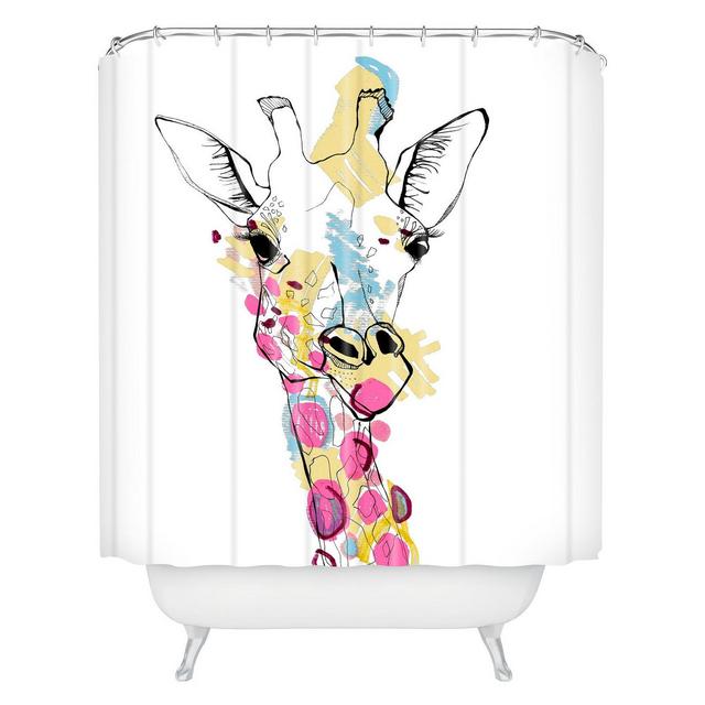 Giraffe Shower Curtain Ivory - Deny Designs®