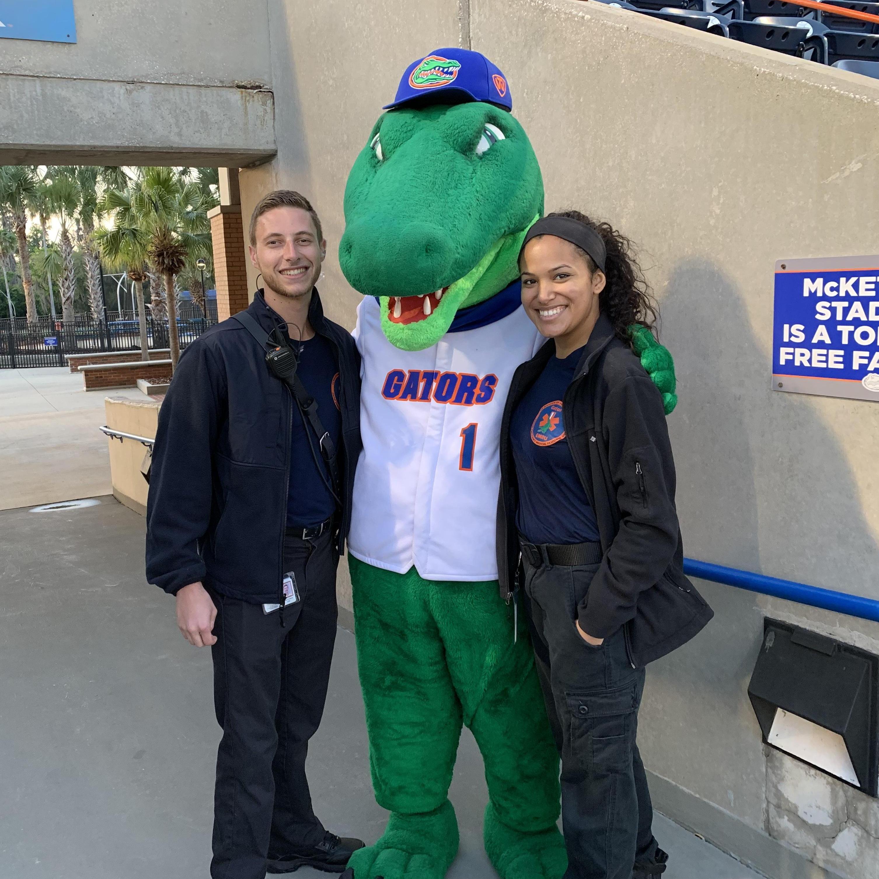 Working our first shift together as volunteer EMTs at UF