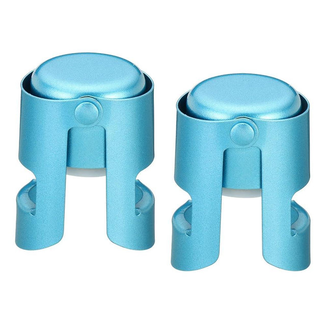 PATIKIL Champagne Stoppers, 2Pcs Stainless Steel Bottle Sealer Champagne Saver with Silicone Leak Proof Keep Fresh for Champagne and Sparkling, Blue