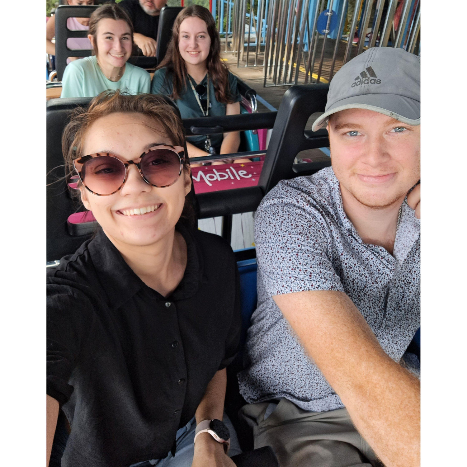 The girls were very brave on the roller coasters at SeaWorld.
