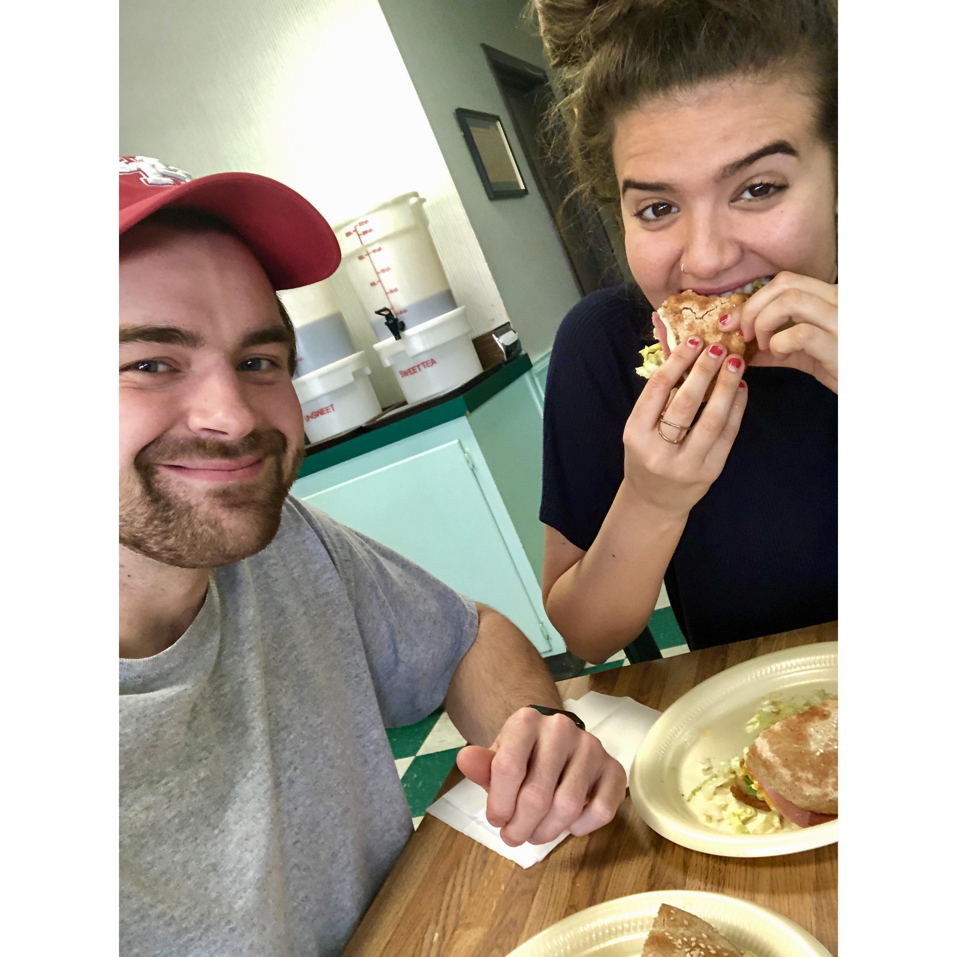 Little lunch date at a local Waco favorite - Schmaltz's!