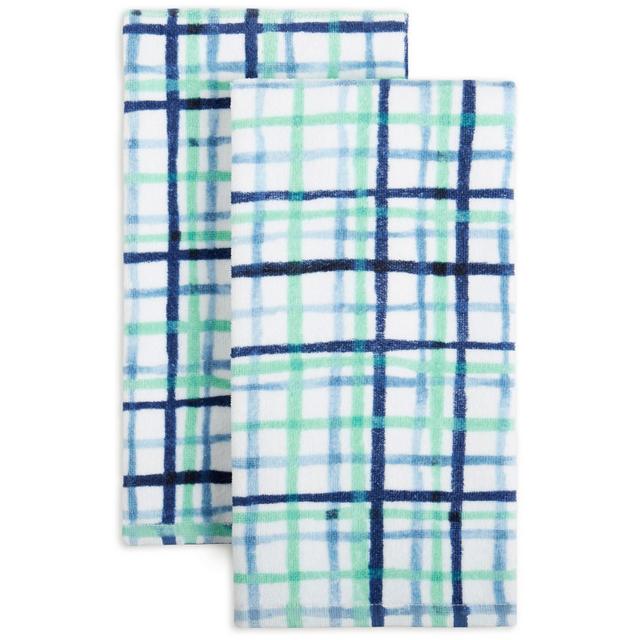 Fiesta Watercolor Plaid Kitchen Towels, Set of 2