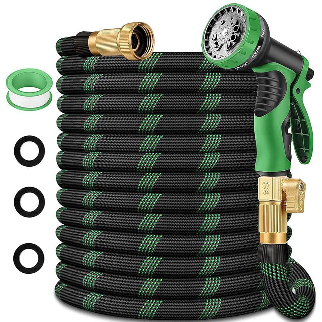 100 ft Garden Hoses - 2026 Upgraded Flexible Water Hose -Lightweight Kink Free&Leak Proof Garden Water Pipe with 10-Function Spray Nozzle &3/4" Solid Fittings- Ultra Durable Garden Hose for Yard, Lawn