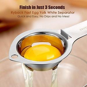 RYBACK Stainless Steel Egg White Yolk Filter Separator Cooking Tool Dishwasher Safe Chef Kitchen Gadget