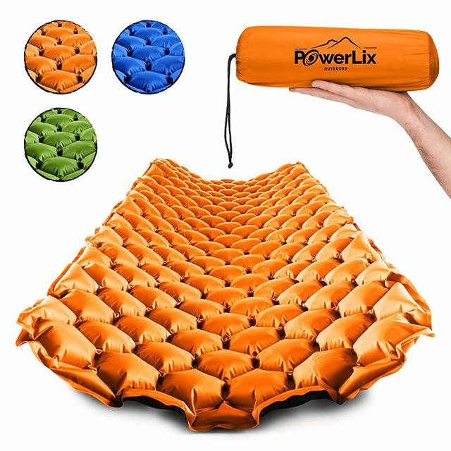 POWERLIX Sleeping Pad - Ultralight Inflatable Sleeping Mat, Ultimate for Camping, Backpacking, Hiking - Airpad, Inflating Bag, Carry Bag, Repair Kit - Compact & Lightweight Air Mattress