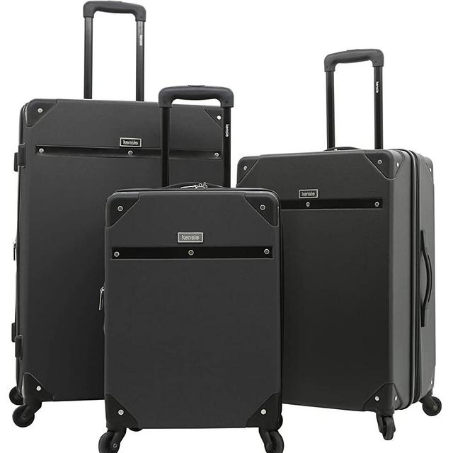 kensie 3 Piece Carroll Luggage Set, Midnight Black