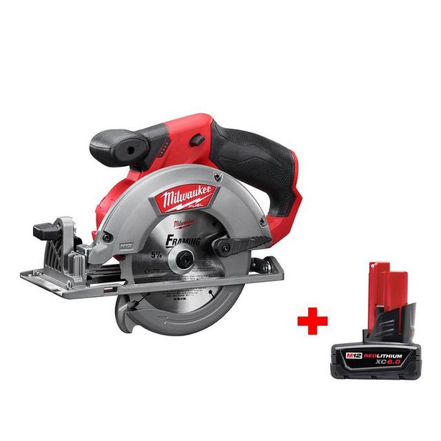 M12 FUEL 12-Volt Lithium-Ion 5-3/8 in. Cordless Circular Saw W/ Free 6.0ah Battery