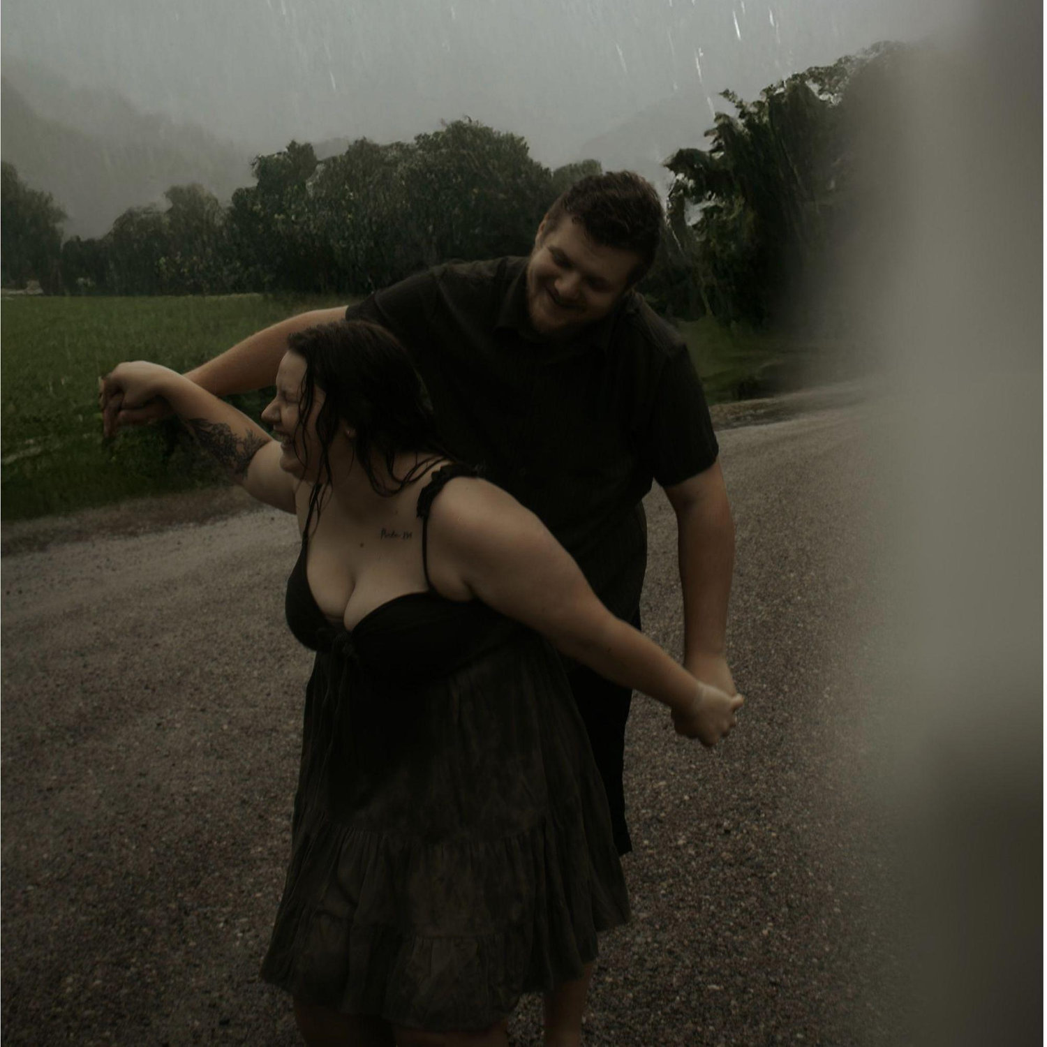 About 15 minutes after taking shelter due to a tornado warning we got to dance in the rain together for the first time!