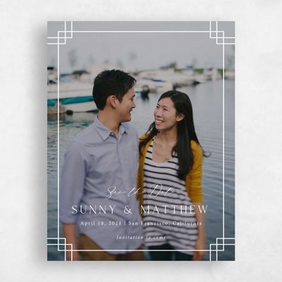 White Wedding Save the Date - Meili Photo