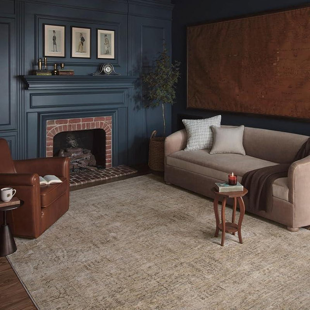 Loloi Magnolia Home by Joanna Gaines Junie Collection JUE-02 Oatmeal/Smoke 6'-7" x 9'-10", .38" Pile Height, Area Rug