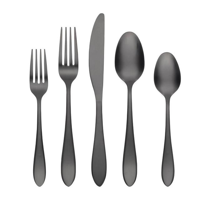 Cambridge Silversmiths 20pc Delia Black Satin Flatware Set