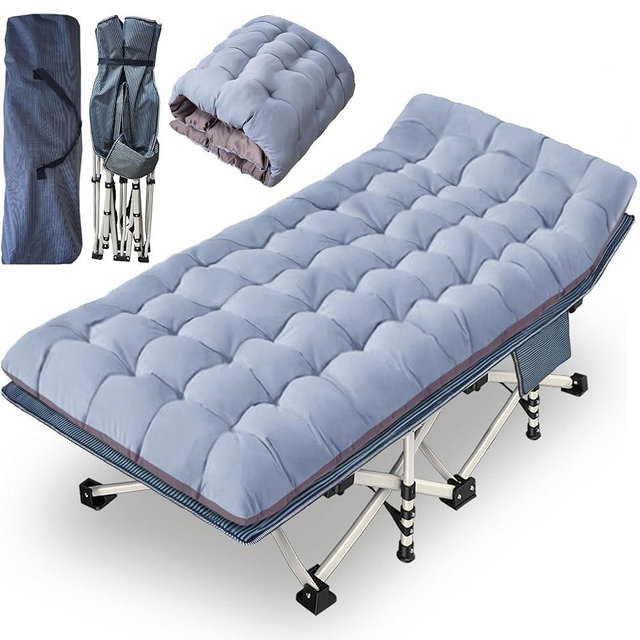 NESDCC 79" L x 32" W x 18" H Oversize XXL Camping Cot with Comfortable Mattress for Adults Extra Wide Cots for Sleeping Folding Cot Camping Bed Heavy Duty with Carry Bag for Home Office Outdoor