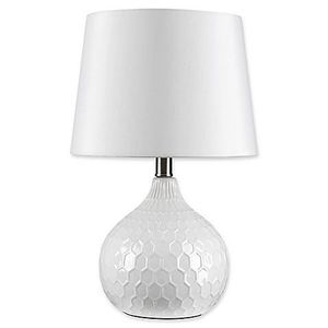 Globe Electric Caddie 17-Inch 1-Light LED Ceramic Table Lamp in White