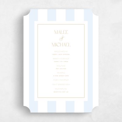 Blue Ticket Wedding Program - Cancun