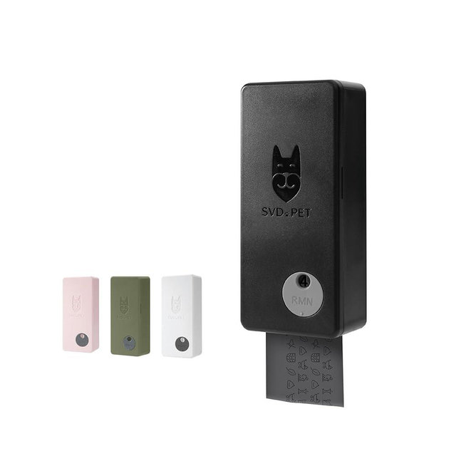 SVD.PET Dog Poop Bag Dispenser, Outdoor or Indoor Pet Waste Bag Dispenser Station, Wall Mount or Hanging with Strap. Easy to Refill Magnetic Cover (Black, Dispenser only)