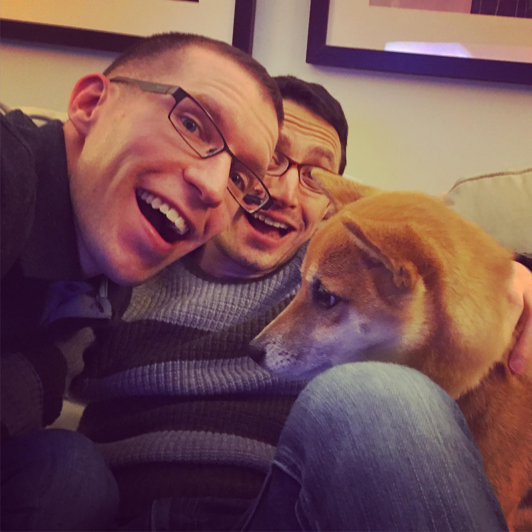 Trying (and mostly failing, as per usual) to take a family picture with Summer – January 2016