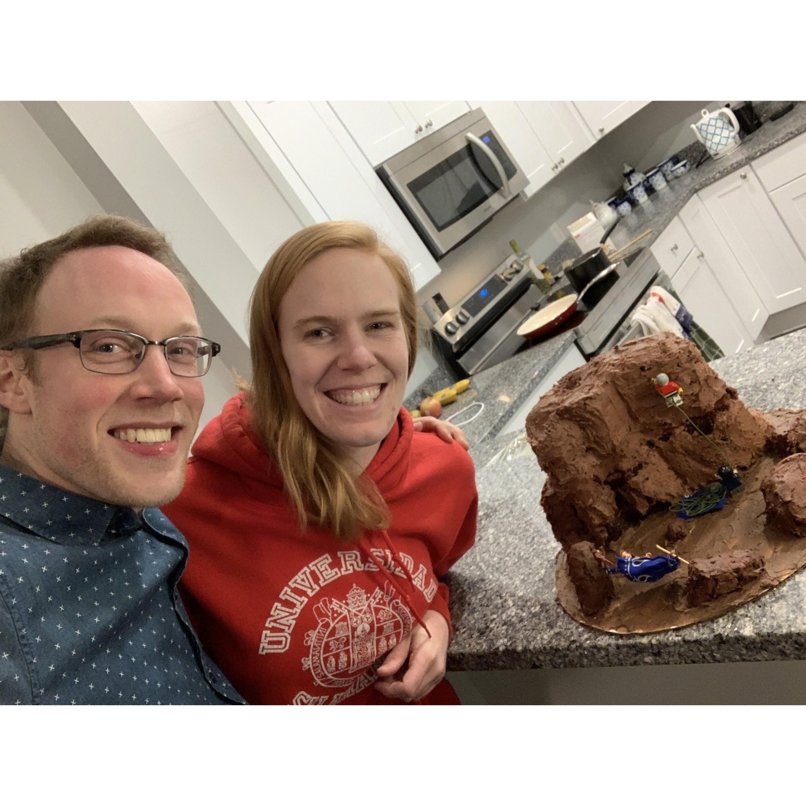 David's 30th birthday party! Featuring the epic rock climbing cake I (Kristin) made him. Not to brag or anything.