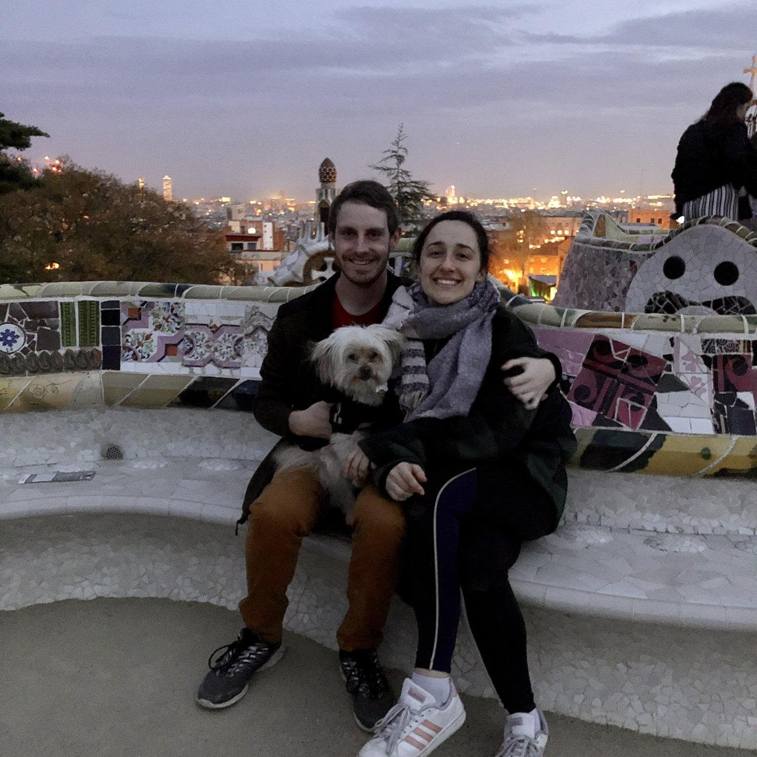 February 2020 in Barcelona at one of Cristina’s favorite spots in Park Guell. Right before the pandemic hit, Christopher was lucky to get a visit in early on in our relationship!