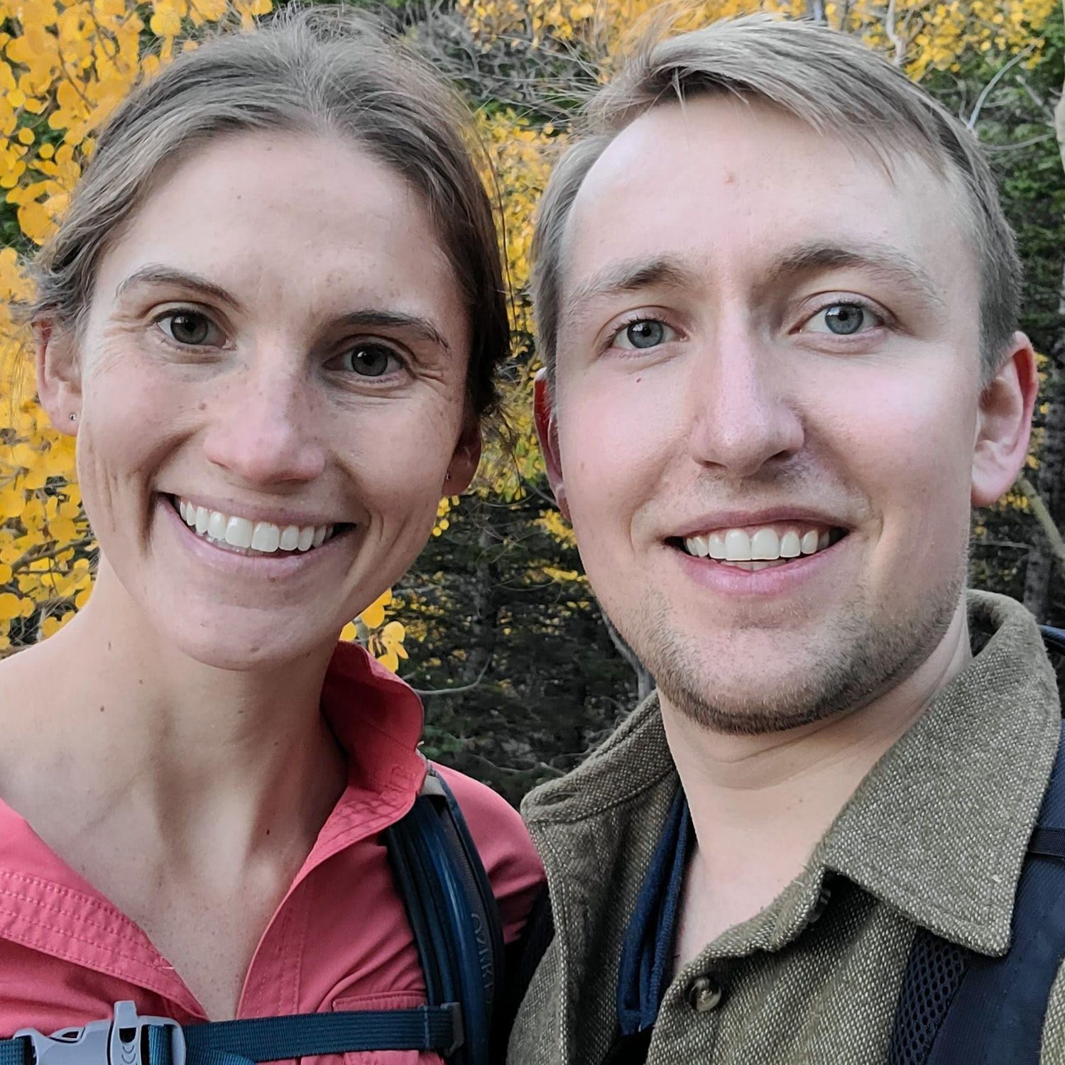 Us in RMNP hiking Sky Pond Izzy's all-time favorite trail.