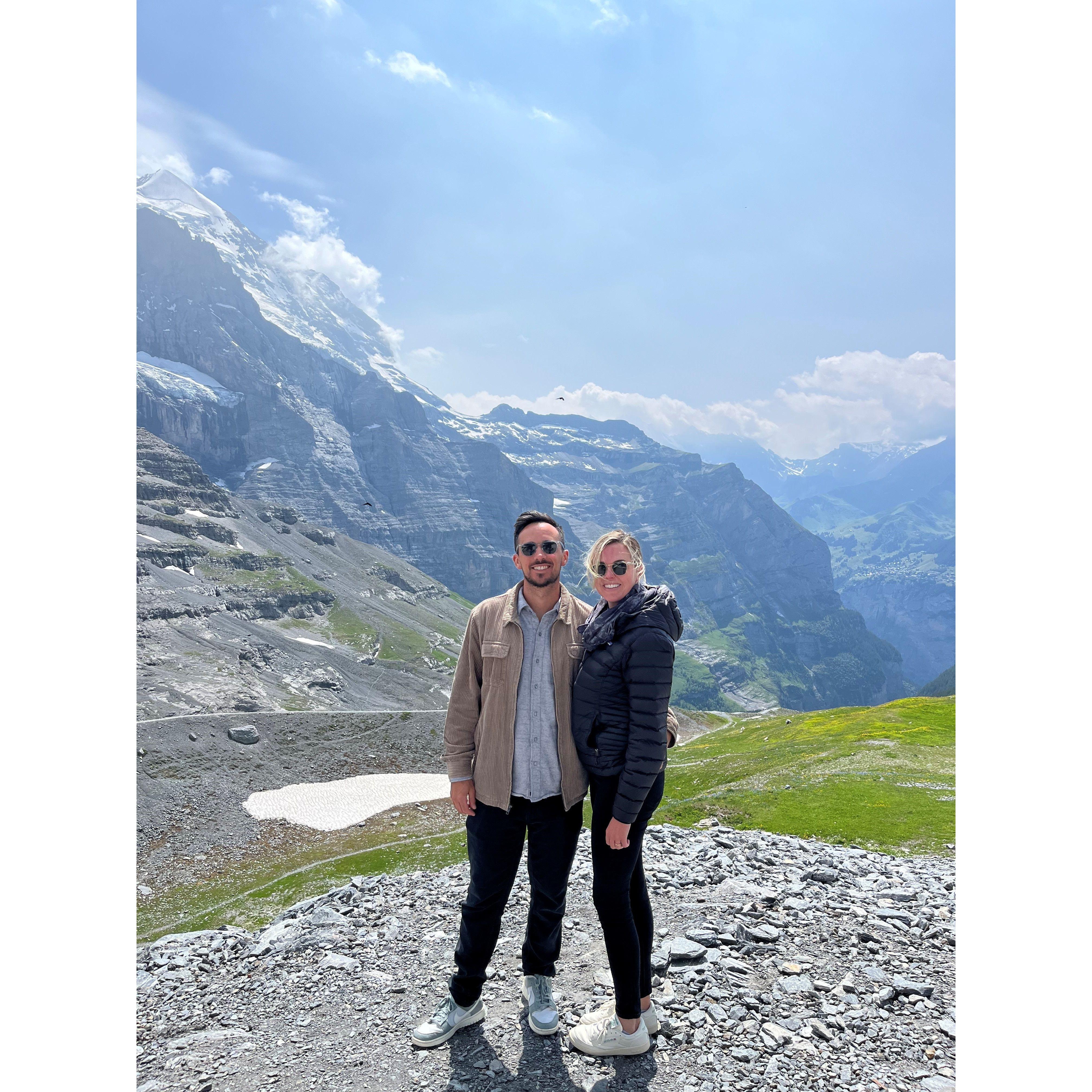On our way to the highest peak in Switzerland.