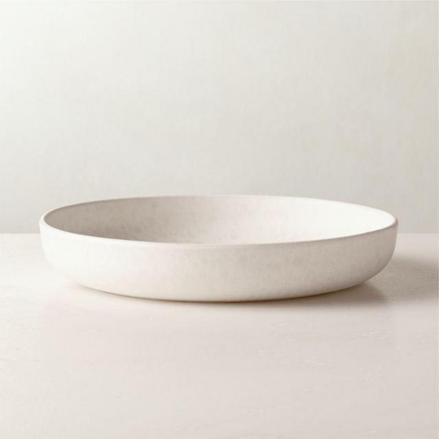 Drift White Pasta Bowl with Reactive Glaze
