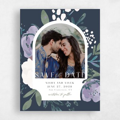 Grayed Navy, Blue Wedding Save the Date - Colletta Photo