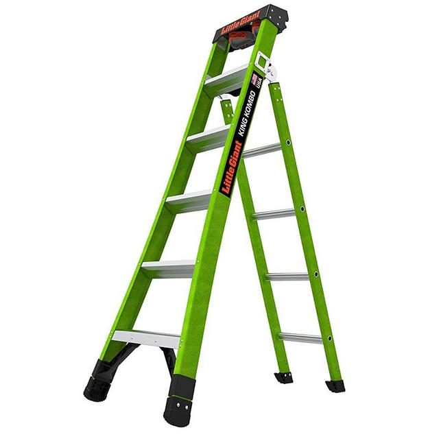 Little Giant Ladder Systems 13906-001 King Kombo 3-in-1 Ladder, 6 Ft. Single Hinge 2.0 (New), Green
