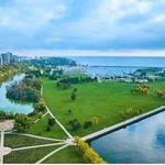 Veterans Park and Lakefront Trail on Lake Michigan