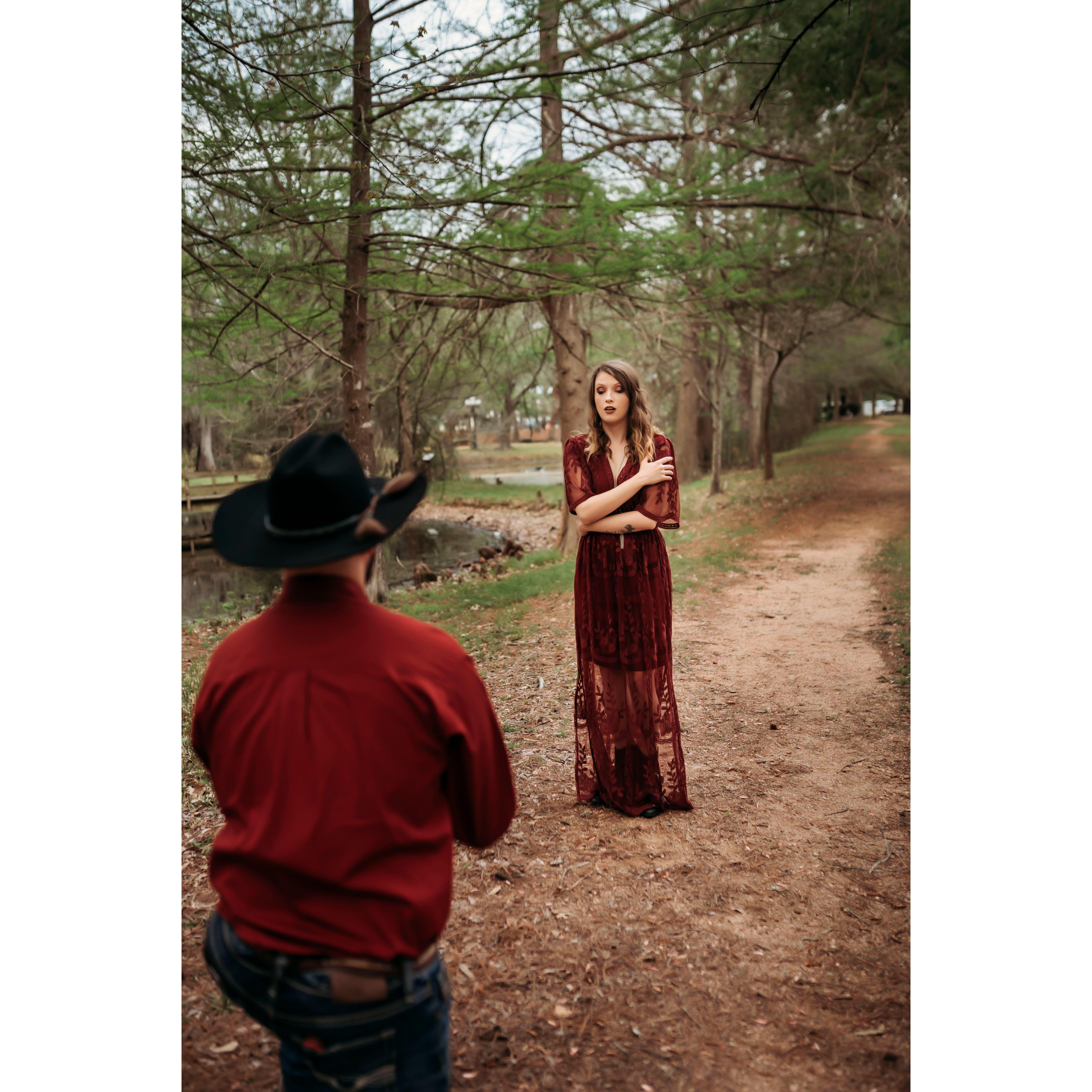 Surprise engagement during family photos