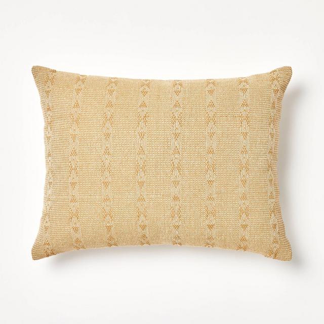 Oversized Woven Striped Lumbar Throw Pillow Dark Tan - Threshold™ designed with Studio McGee